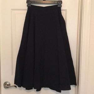 Uniqlo navy seersucker circular skirt